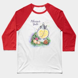 Blessed Yule: Watercolor winter solstice greeting Baseball T-Shirt